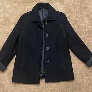 Lands' End Women's Black Pea Coat